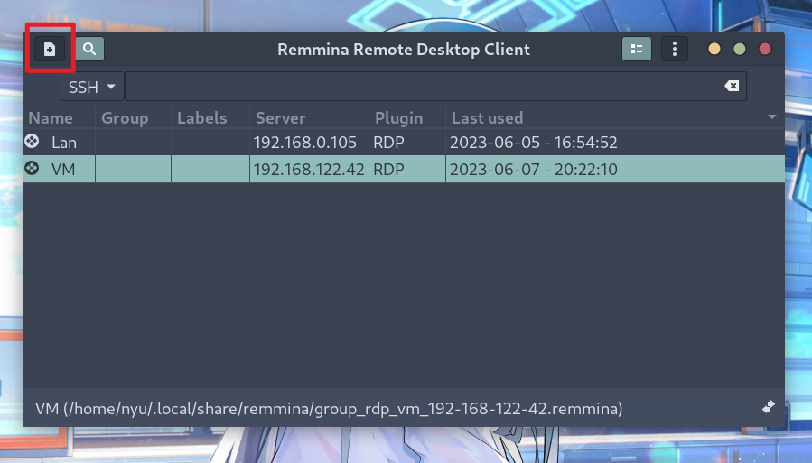 remmina界面