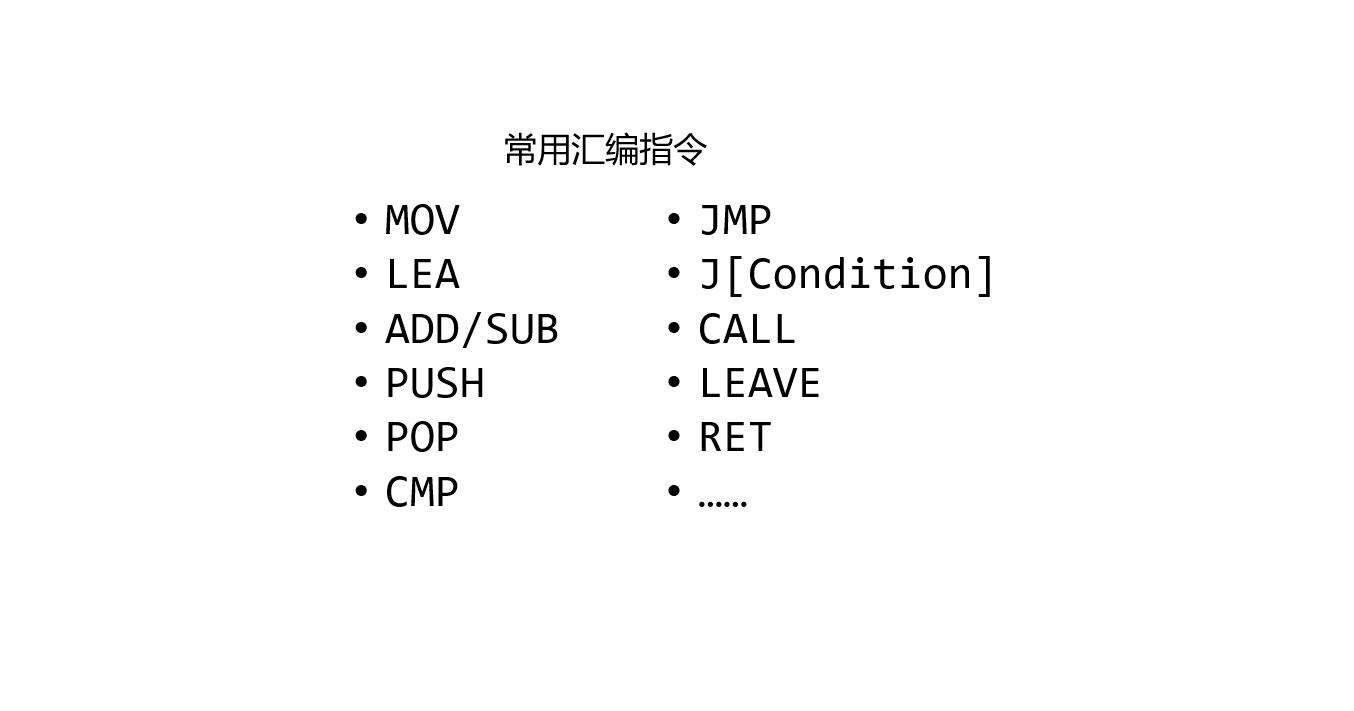 常用汇编指令