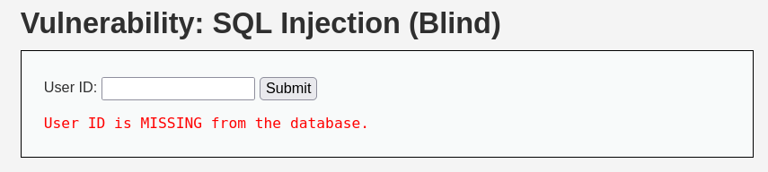 User ID is MISSING from the database.